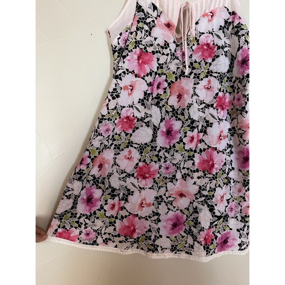 Oscar De La Renta Pink Label Floral Slip Nighty Chemise‎ Lace & Chiffon  SZ M - Picture 6 of 13